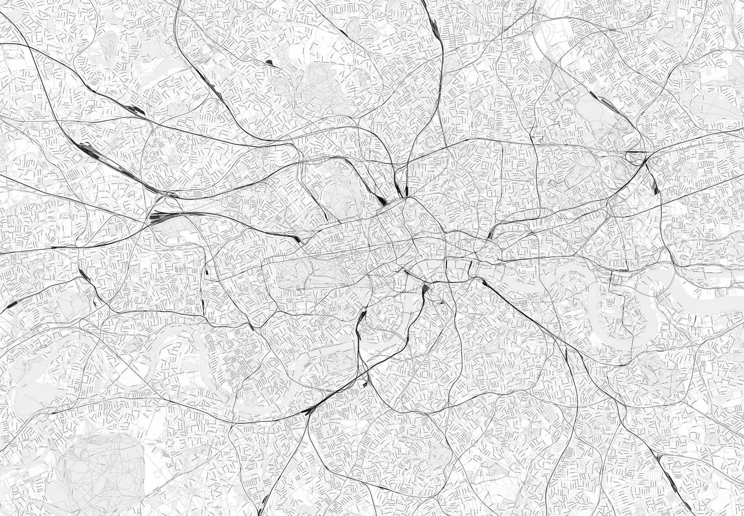 London City Grey Map Art Photo Wallpaper
