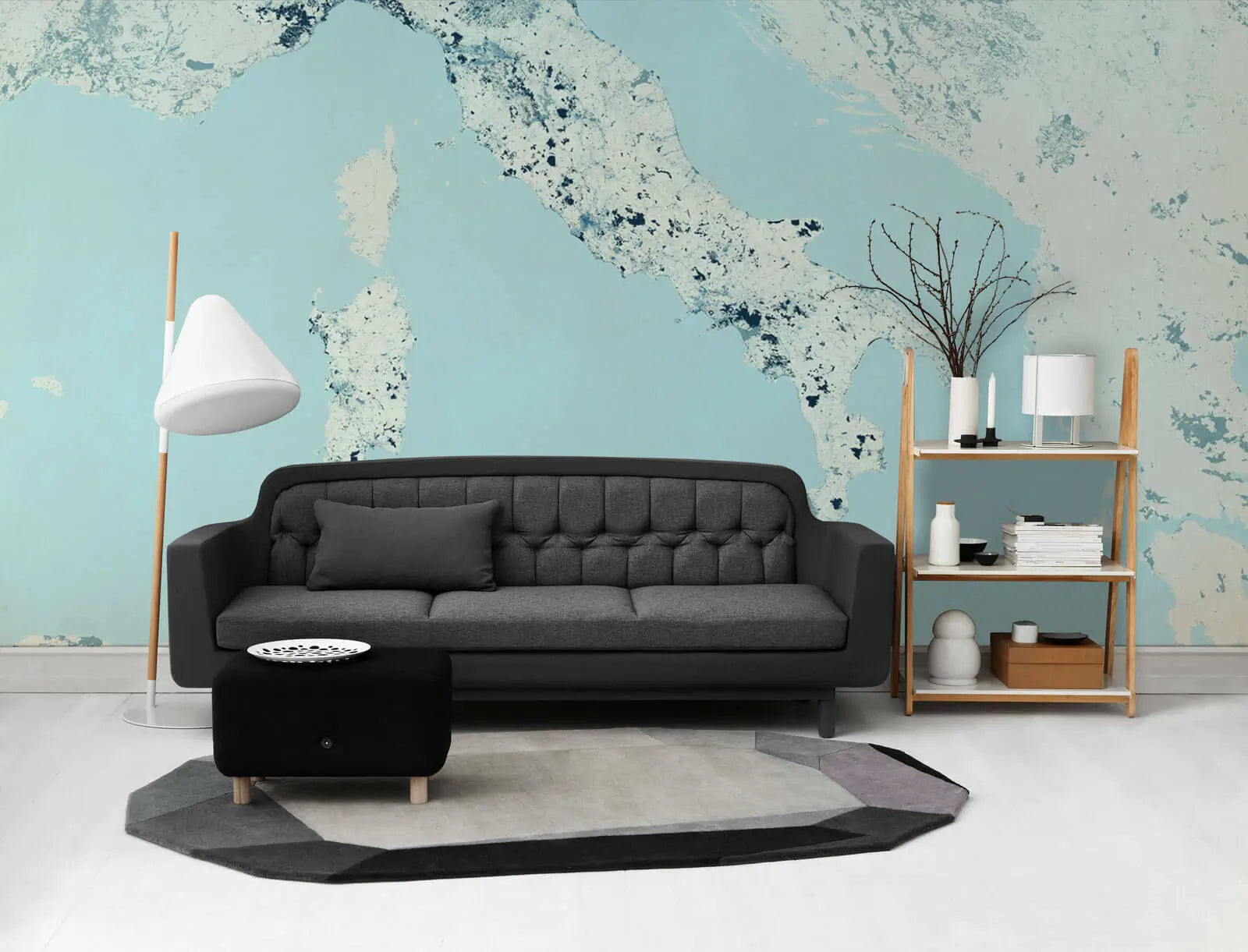 Italy Photo Wallpaper Mural view from space