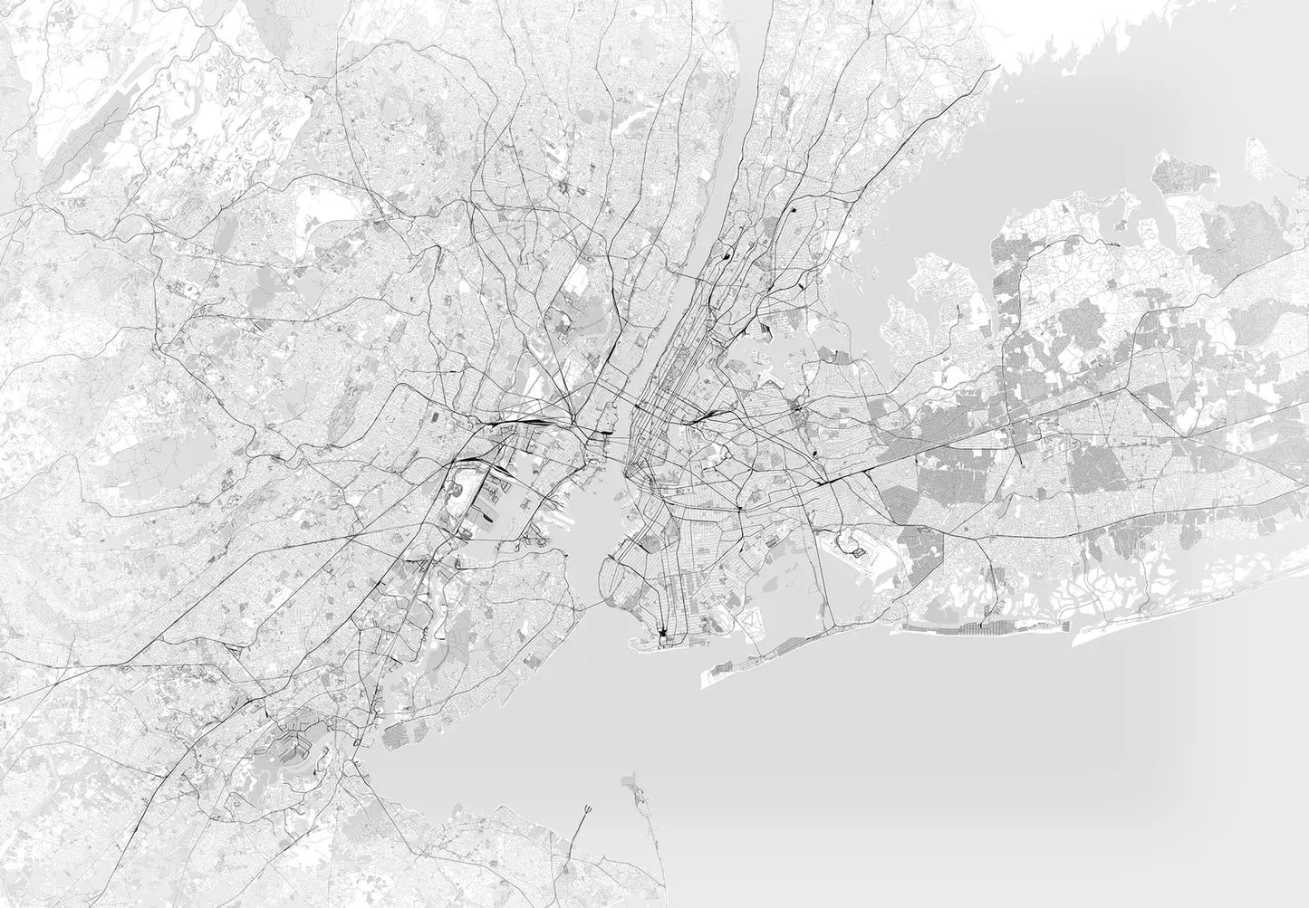 New York City Grey Map Art Photo Wallpaper