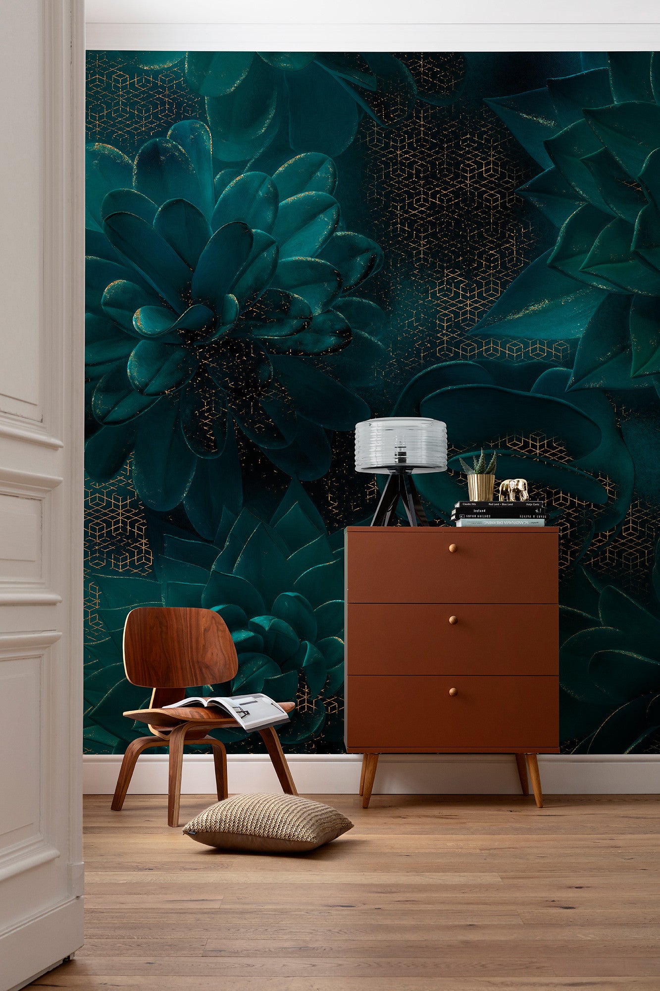 Ombres Dark Green Art Non-woven photo wallpaper