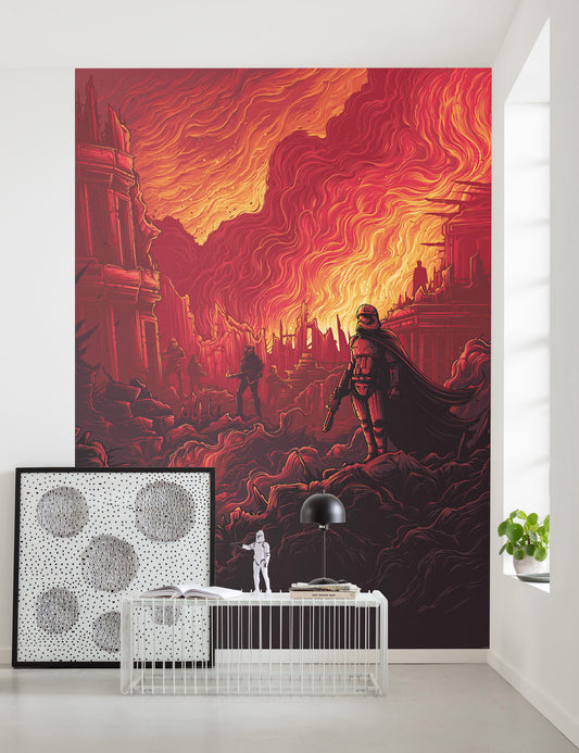 Star Wars First Order Purge burning city Non-Woven Wallpaper Mural