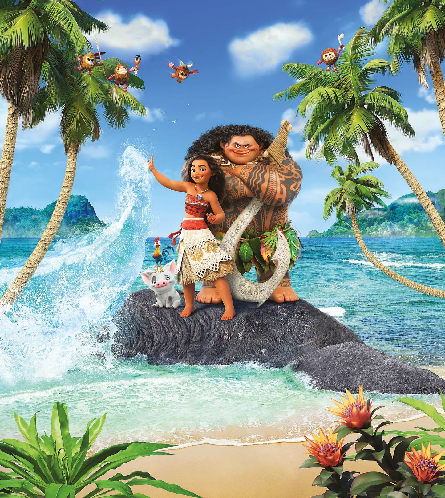 Disney Moana "On the Beach" Non-Woven Wallpaper Mural 250 cm x 280 cm (98" x 110")