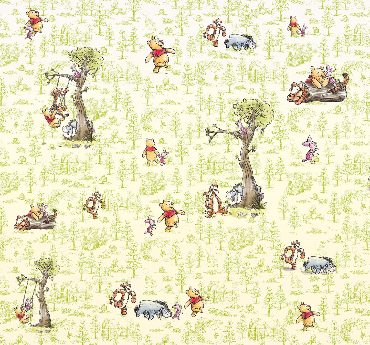 Disney Winnie the Pooh Friends Non-Woven Wallpaper Mural 300 cm x 280 cm | 118" x 110"