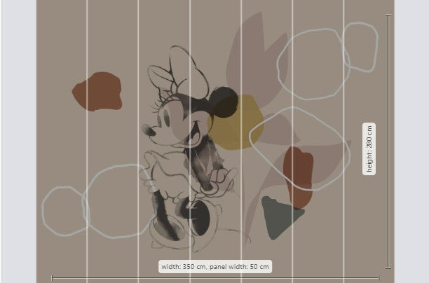 Disney Minnie Mouse Soft Shapes nursery Non-Woven Wallpaper Mural 350 cm x 280 cm (137" x 110")
