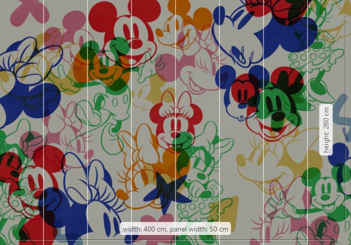 Disney Mickey Minnie Mixture Animated Movie Non-Woven Wallpaper Mural 400 cm x 250 cm | 157" x 98"