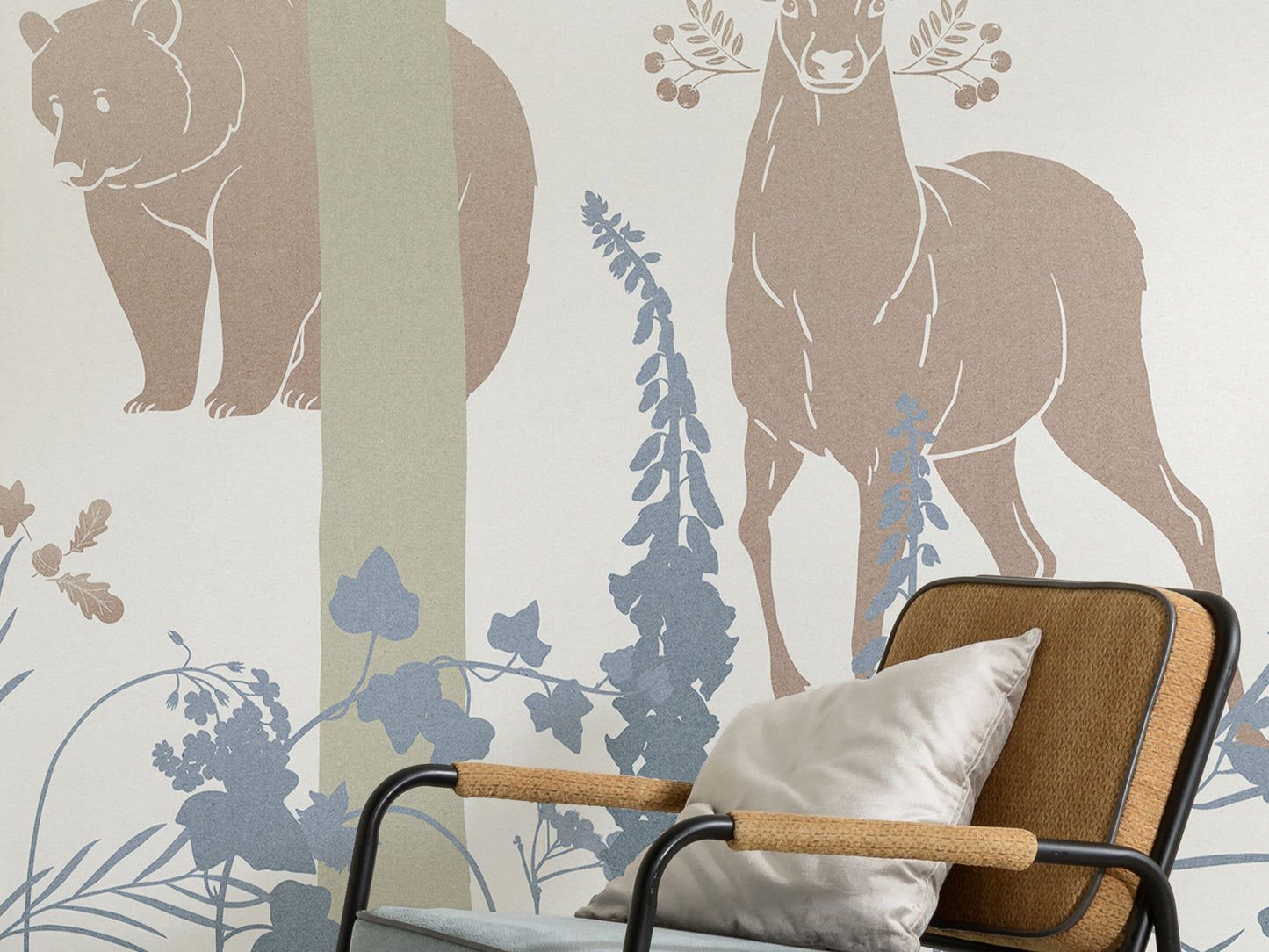 Forest Animals Children Bedroom Brown Animal Non-woven photo wallpaper 400 cm x 280 cm | 157" x 110"