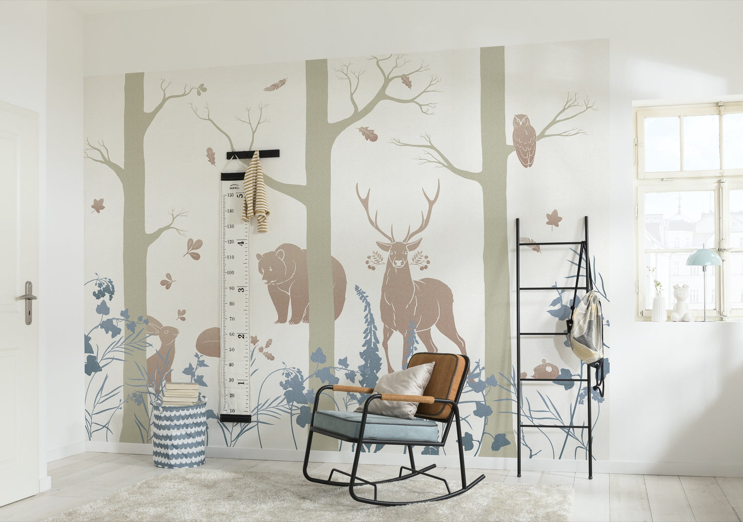 Forest Animals Children Bedroom Brown Non-woven photo wallpaper