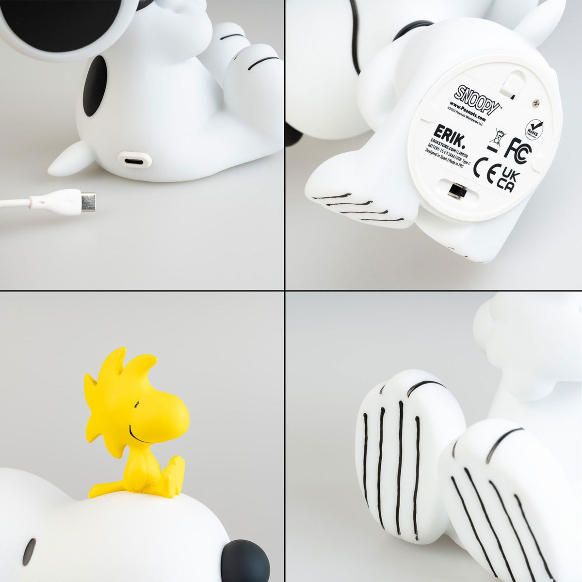 Kids Lamp Dog Snoopy Gifts for Dog Lovers Night Lamp Bedside Mood Lighting Cute Room Décor 12,2x26,7x18,5 cm