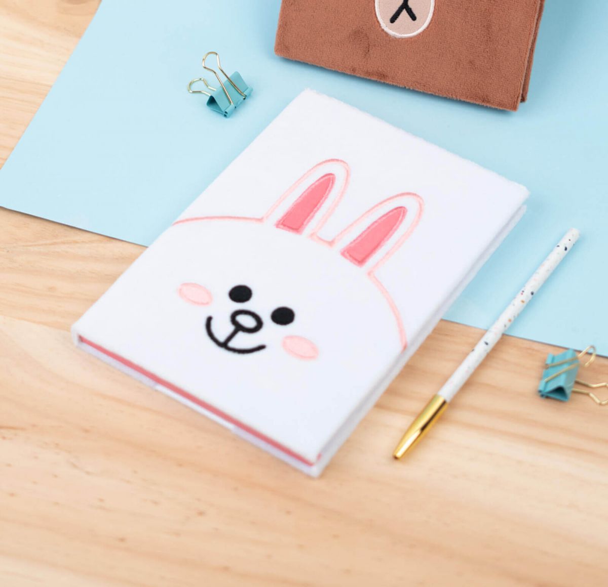 Line Friends Cony Plush Lined Hardback A5 Plush Notebook 148x210 mm