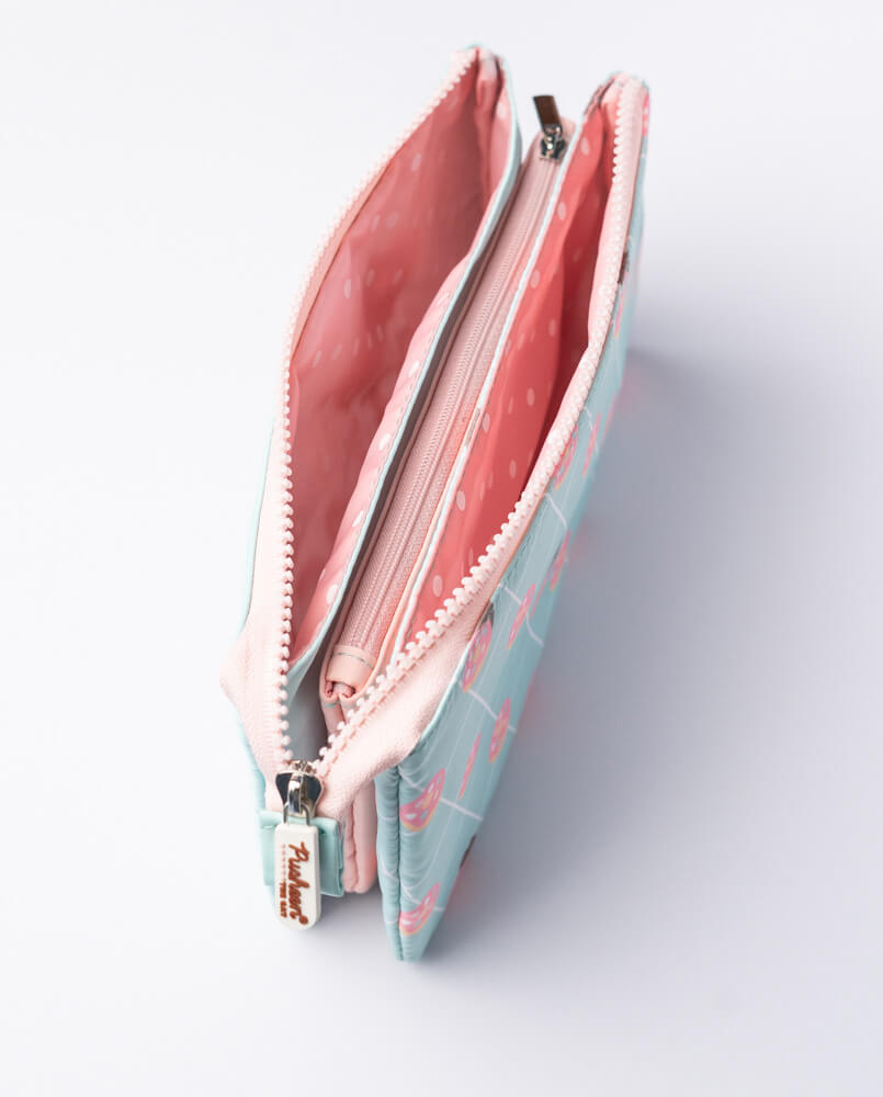 Pushee Snack Attack Pink Mint Pencil Case 215x125x30 mm