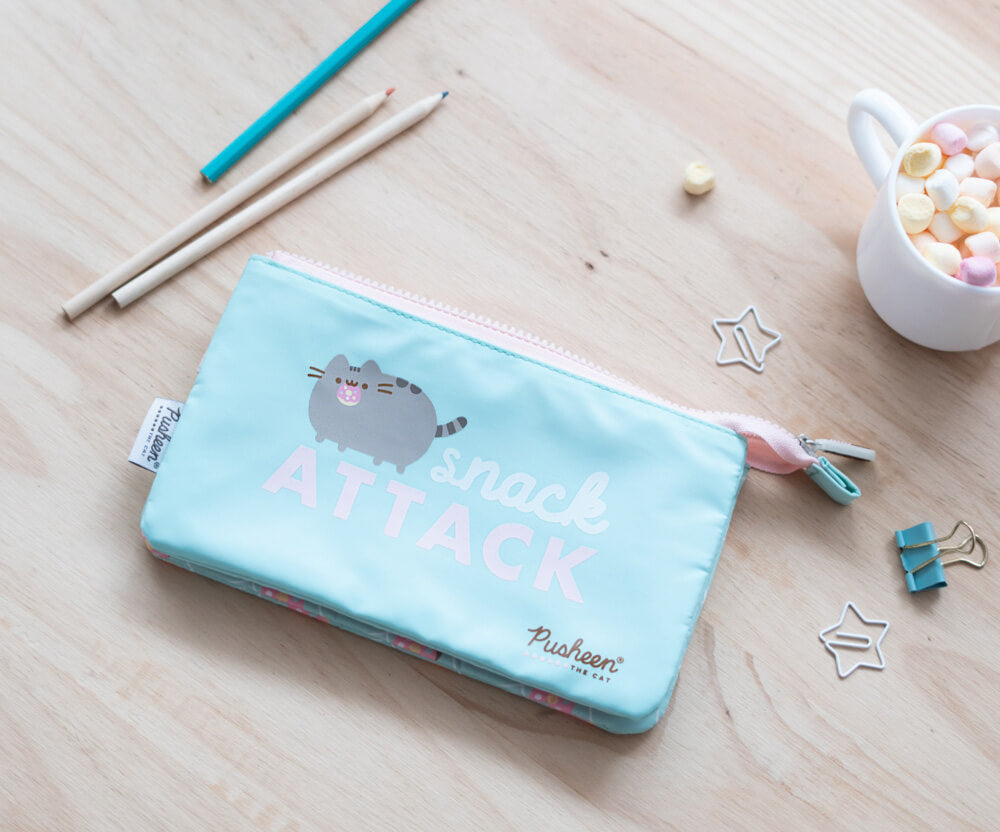 Pushee Snack Attack Pink Mint Pencil Case 215x125x30 mm