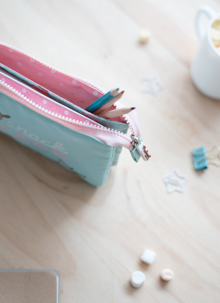Pushee Snack Attack Pink Mint Pencil Case 215x125x30 mm
