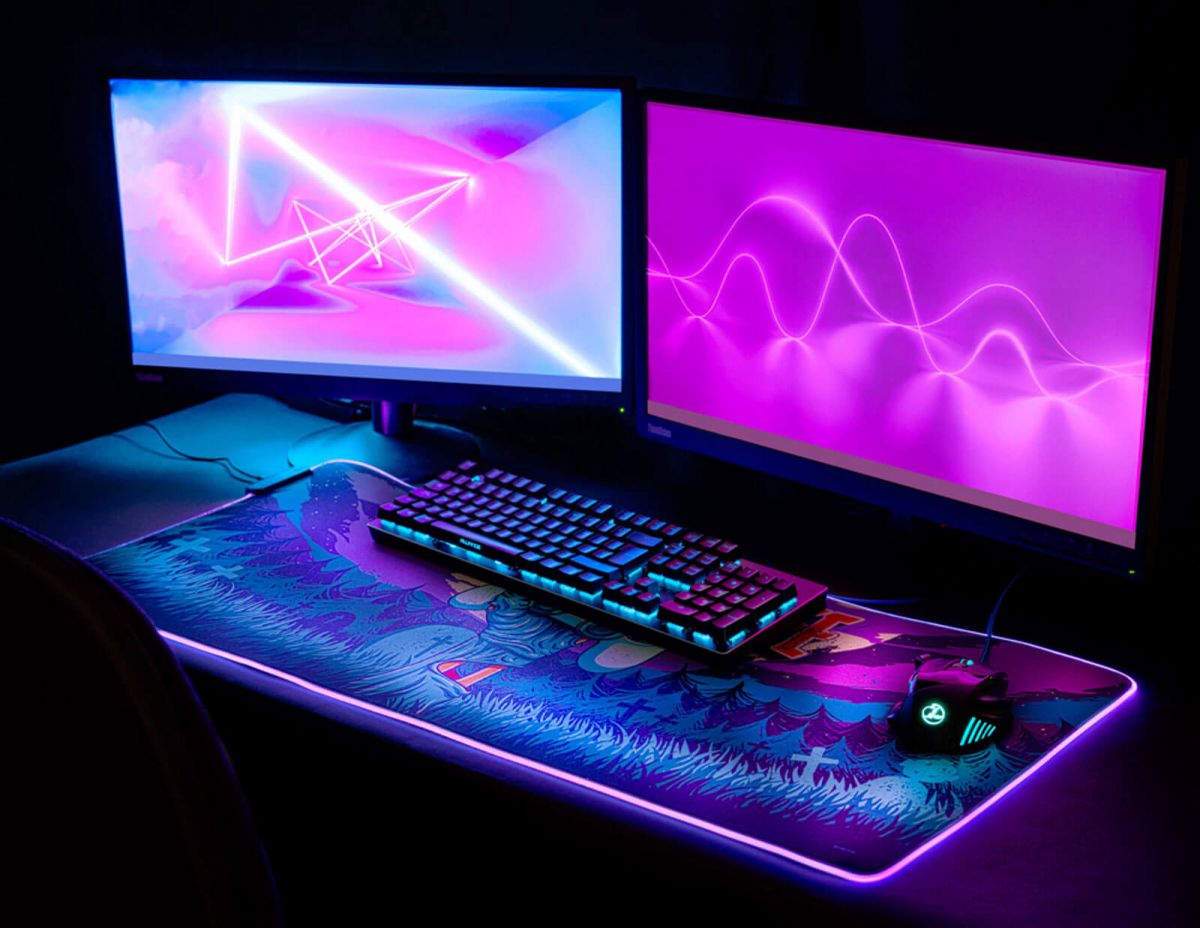 One More Life Gamer Mouse Pad LED RGB Gameration Mouse Pad 35.4 x 15.75 inches