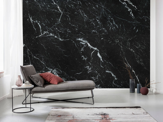 Black and Blue Icy Marble Imitation Living Room Non-woven photo wallpaper