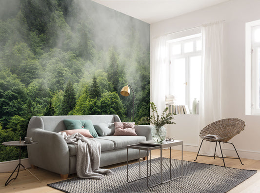 Forest Land Green Trees Non-woven photo wallpaper