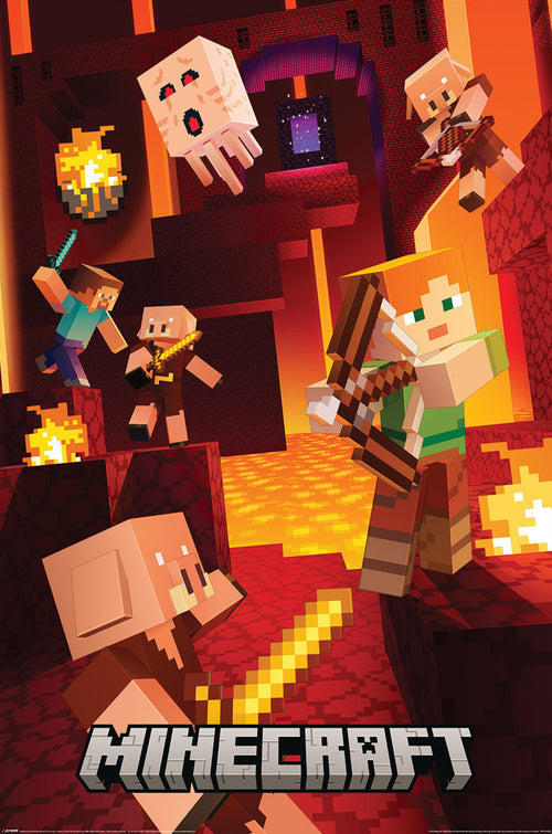 Minecraft Cinematic Piglins Poster Minecraft