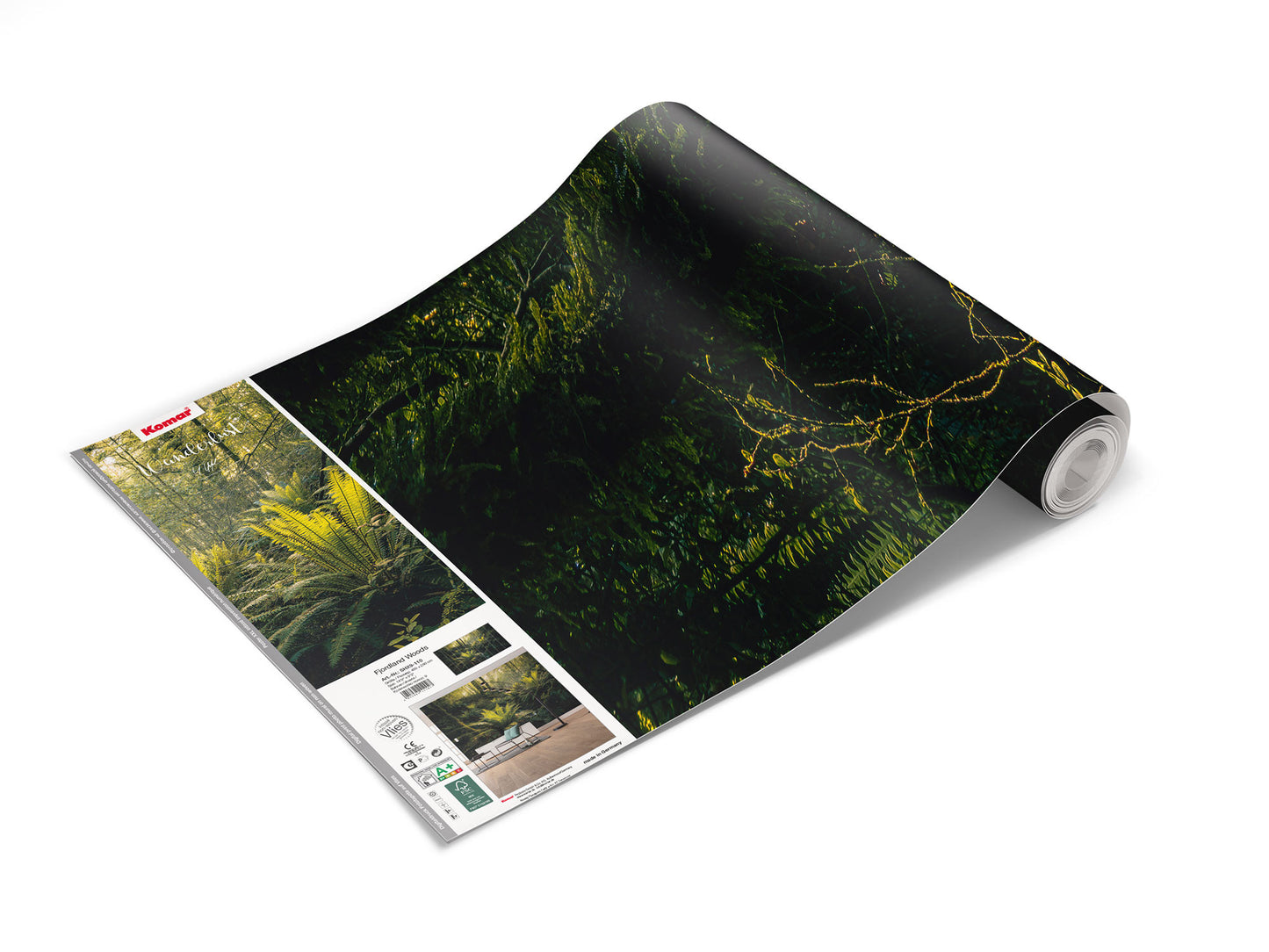 Fjordland Woods Botanical Living Room Botanical Non-woven photo wallpaper 450 cm x 250 cm | 177" x 98"