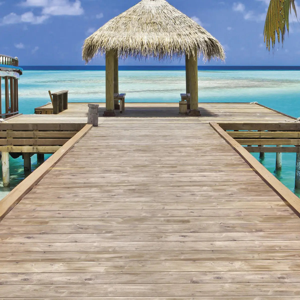 Seaside Scenery Pier Photo Wallpaper closeup