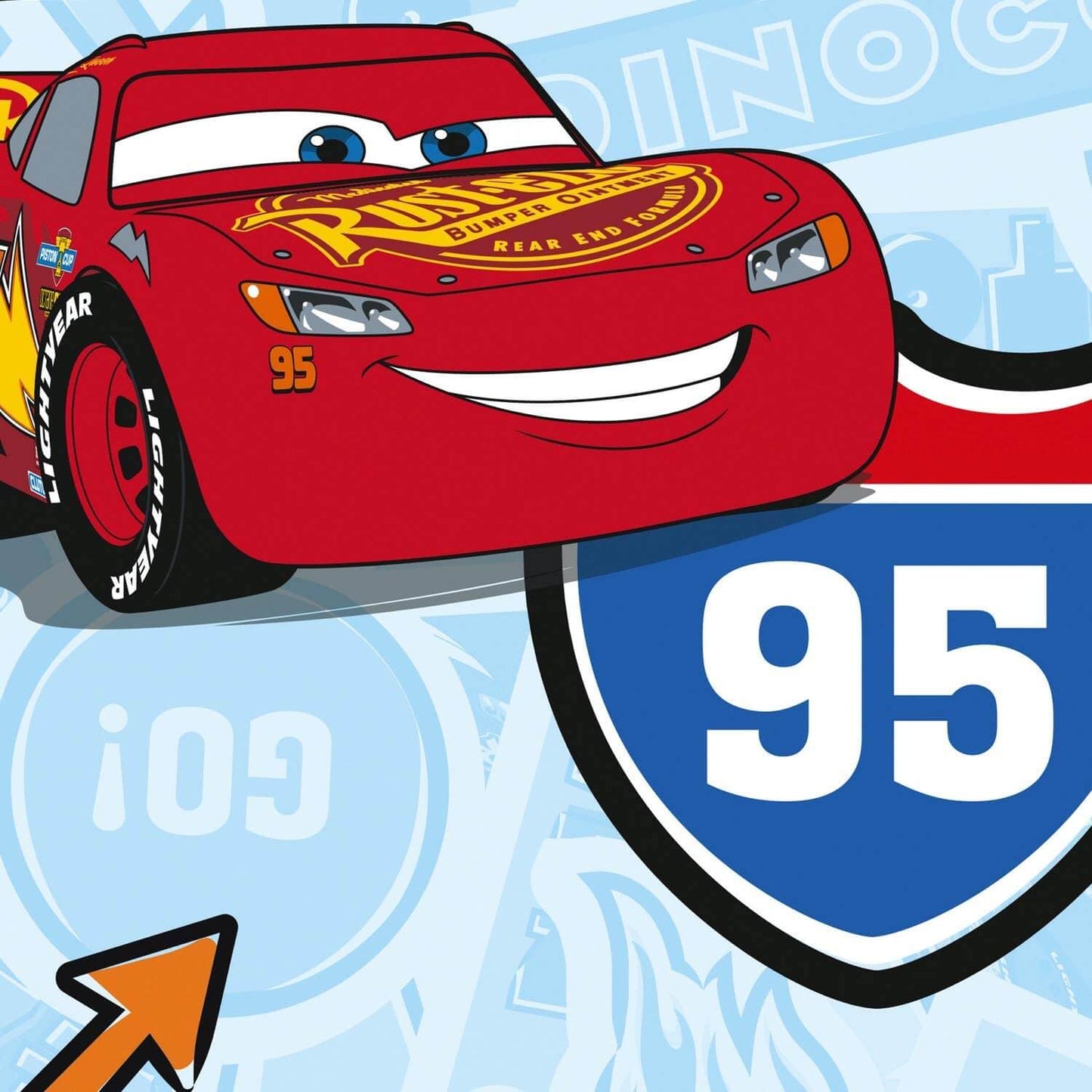 Disney Lets Race Childrens Bedroom Lightning McQueen Racing Car Colourful Wallpaper Roll 10.05 x 0.53 m