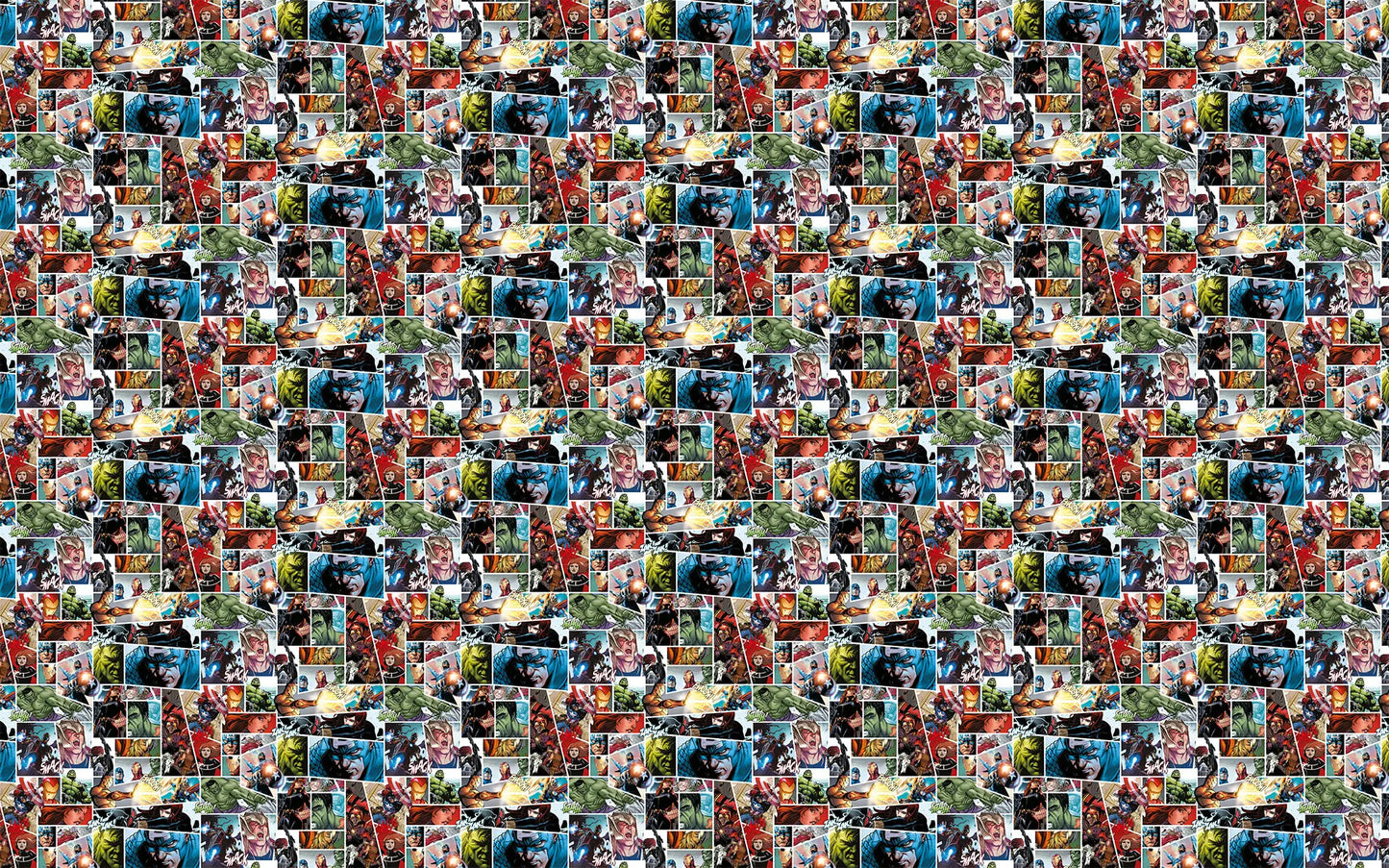 Collage of various superhero comic book panels with multiple characters and scenes.