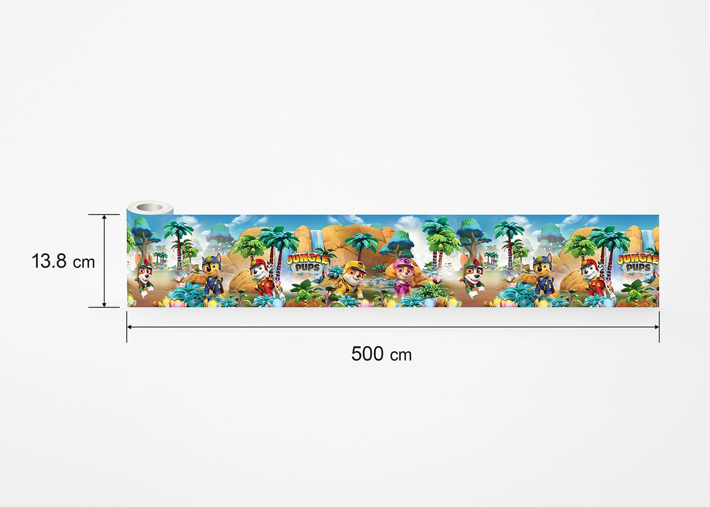 Paw Patrol Jungle Self-Adhesive Wallpaper Wall Border Roll (H x W) 0.138m x 5m