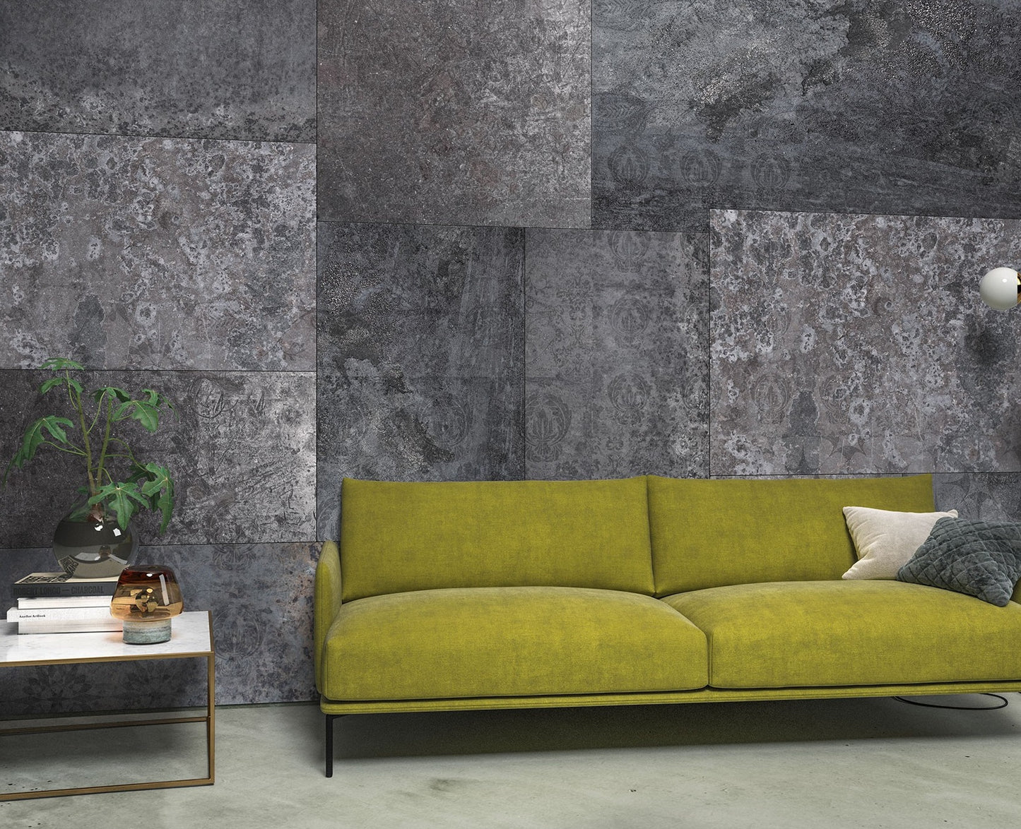 Black Amber Marbled Stone Non-Woven Wall Mural (W x H) 368cm x 248cm (144" x 98")