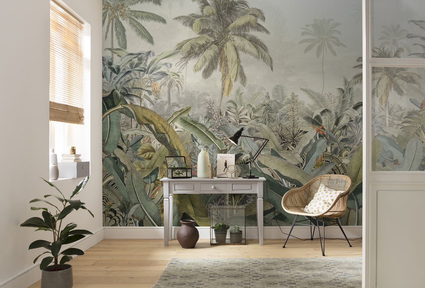 Amazonia Green Botanical Bedroom Botanical Non-woven photo wallpaper (W x H) 368cm x 248cm (144" x 98")