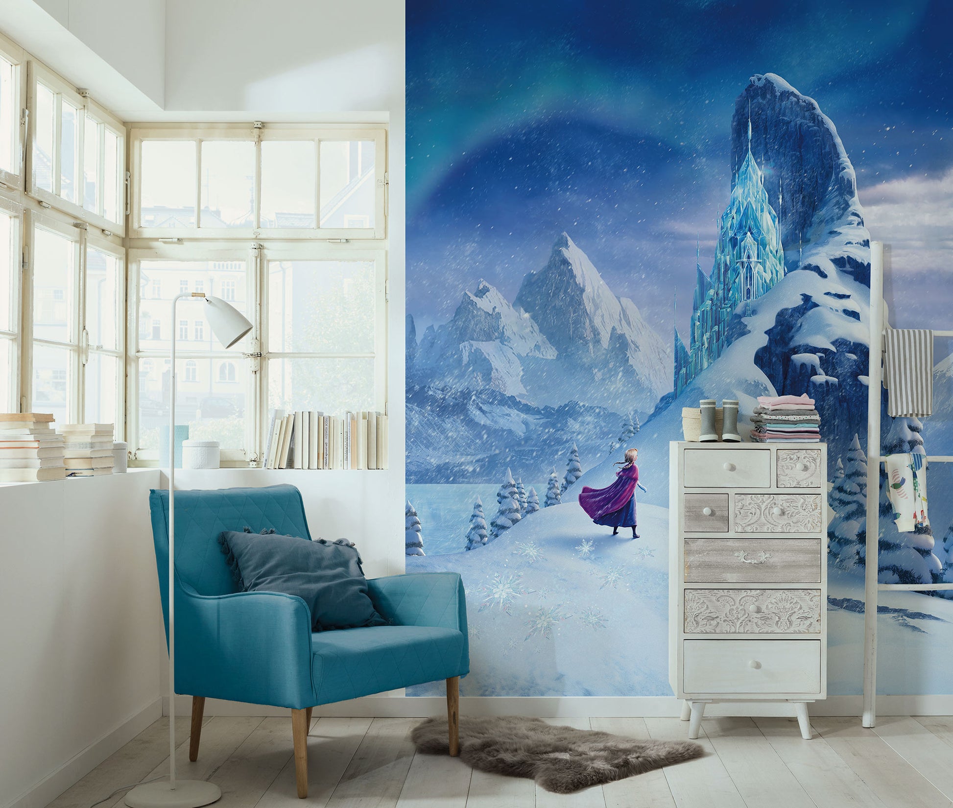 Disney Frozen Ice Castle Girl's Bedroom Non-woven photo wallpaper Disney