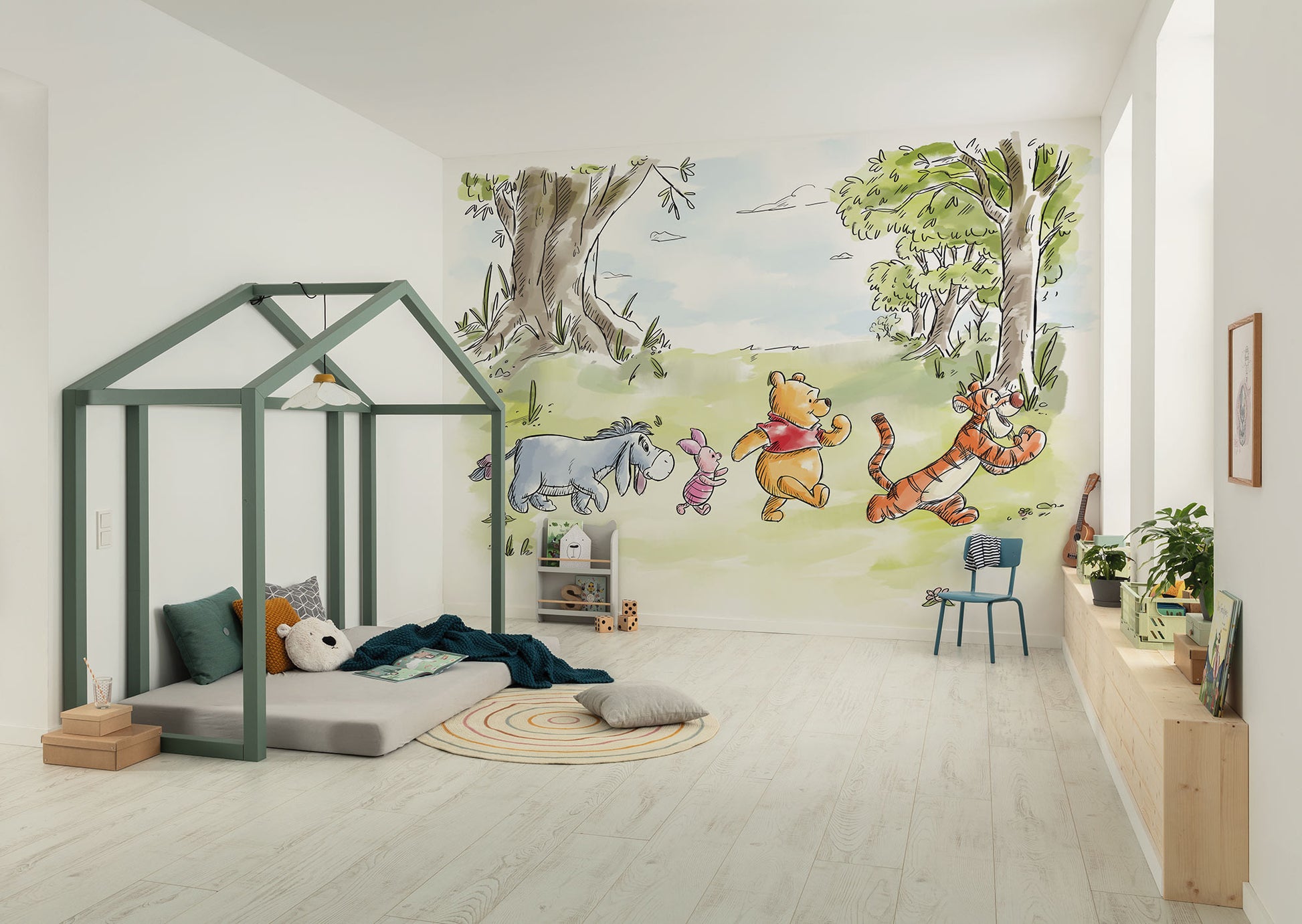 Disney Classic Winnie the Pooh Walk Together Non-woven photo wallpaper Disney