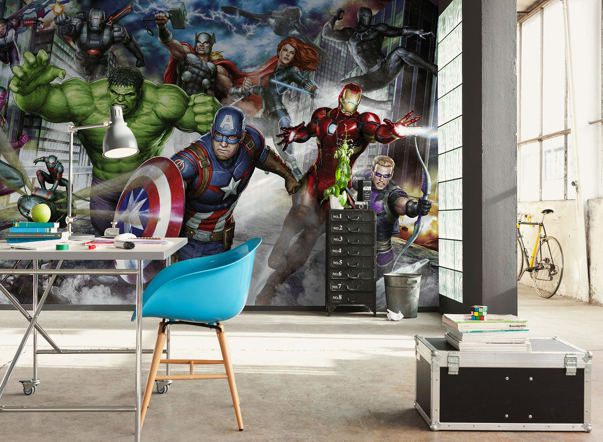 Marvel Avengers Assemble Boy Bedroom Non-woven photo wallpaper Marvel
