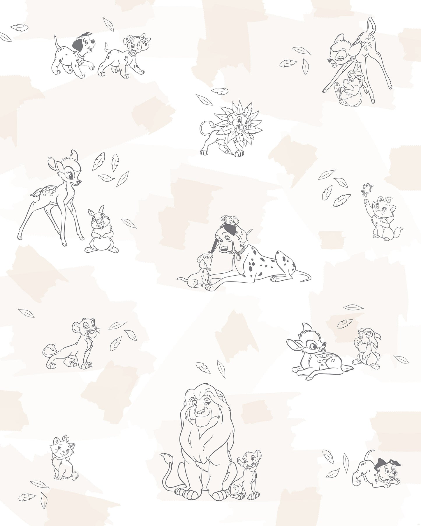 Disney Animals Baby Bedroom Non-woven photo wallpaper Disney
