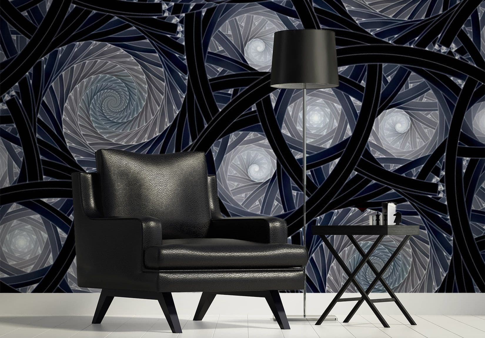 Black Art Swirls Living Room Photo Wallpaper Nice Wall