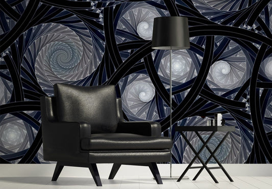 Black Art Swirls Living Room Photo Wallpaper Nice Wall
