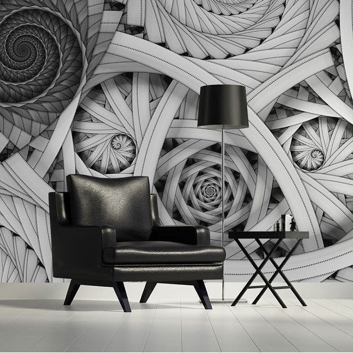 Grey Spirals Art Living Room Photo Wallpaper Nice Wall