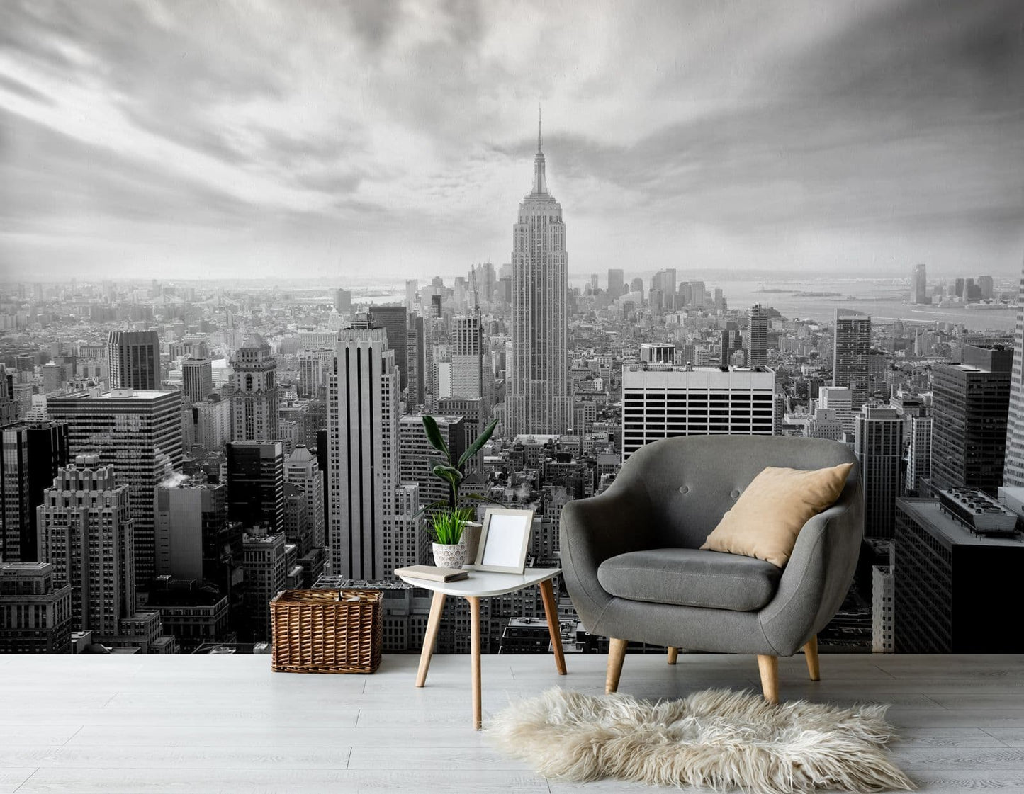 Skyline New York Black and White Photo Wallpaper Nice Wall