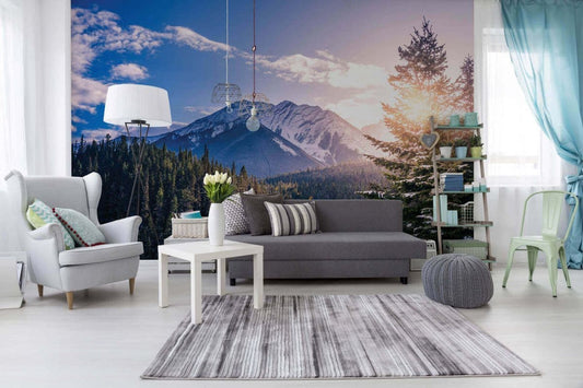 Mountains Canada Blue Bedroom Photo Wallpaper Nice Wall