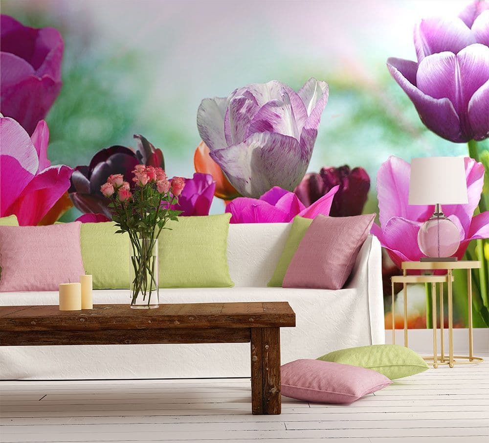 Colourful Tulips Floral Photo Wallpaper Nice Wall
