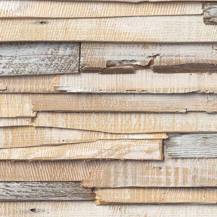 Whitewashed Natural Wooden Planks Imitation Photo Wallpaper closeup