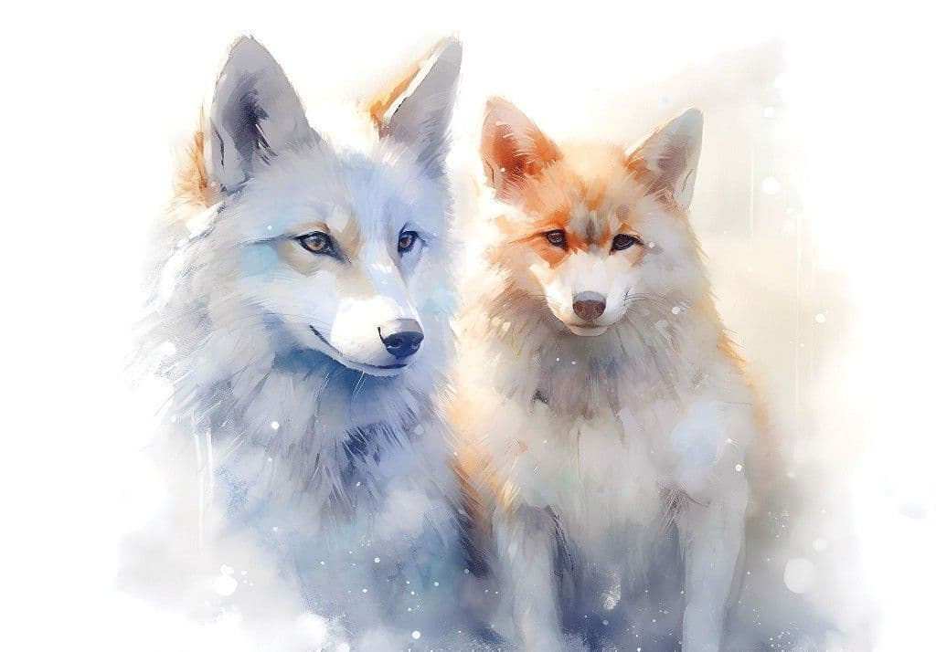 Cute Foxes Animal Non-woven Photo Wallpaper