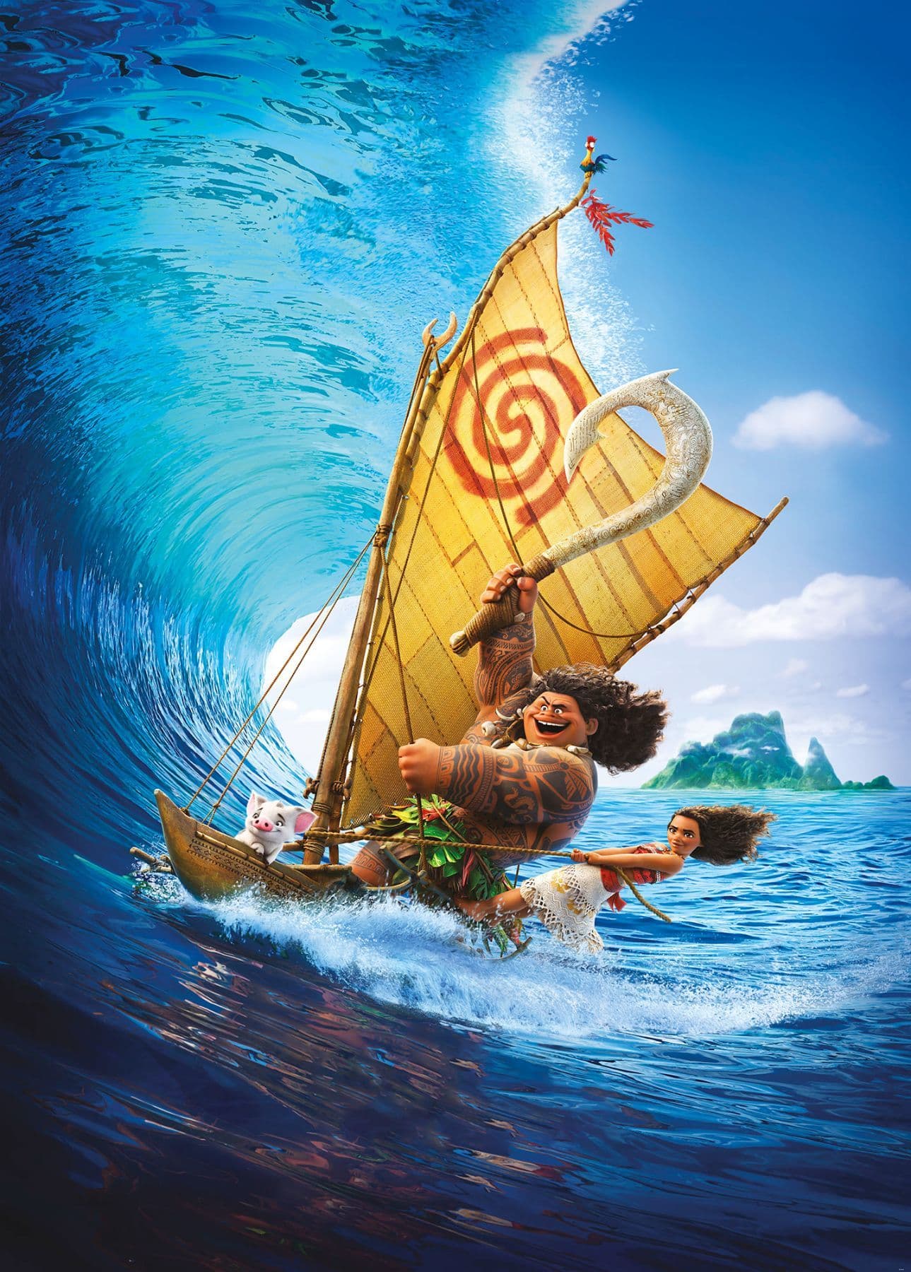 Moana Rides the Wave XL Non-Woven Wallpaper Mural Disney