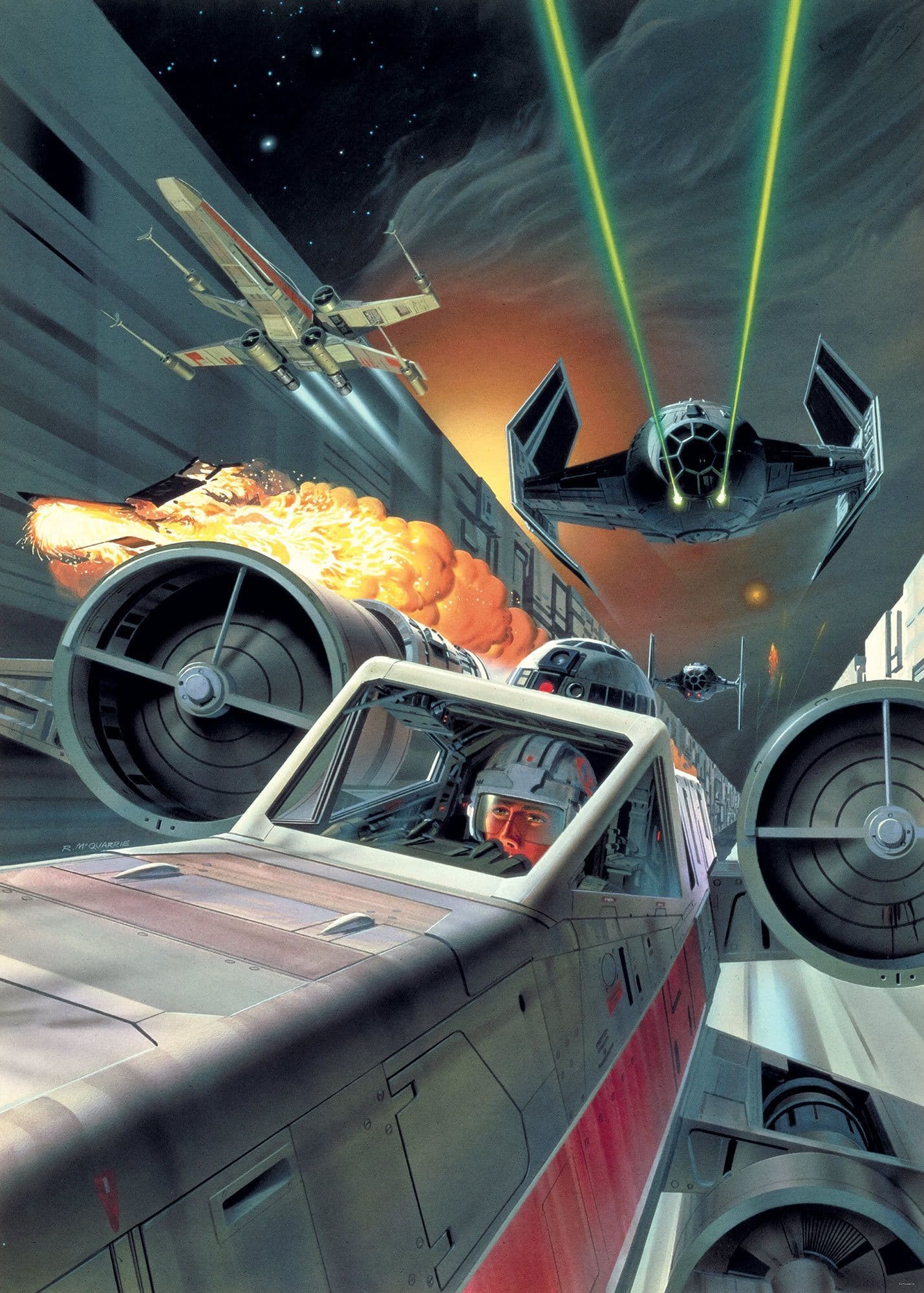 "Classic Death Star Trench Run" XL Non-Woven Wallpaper Mural Star Wars