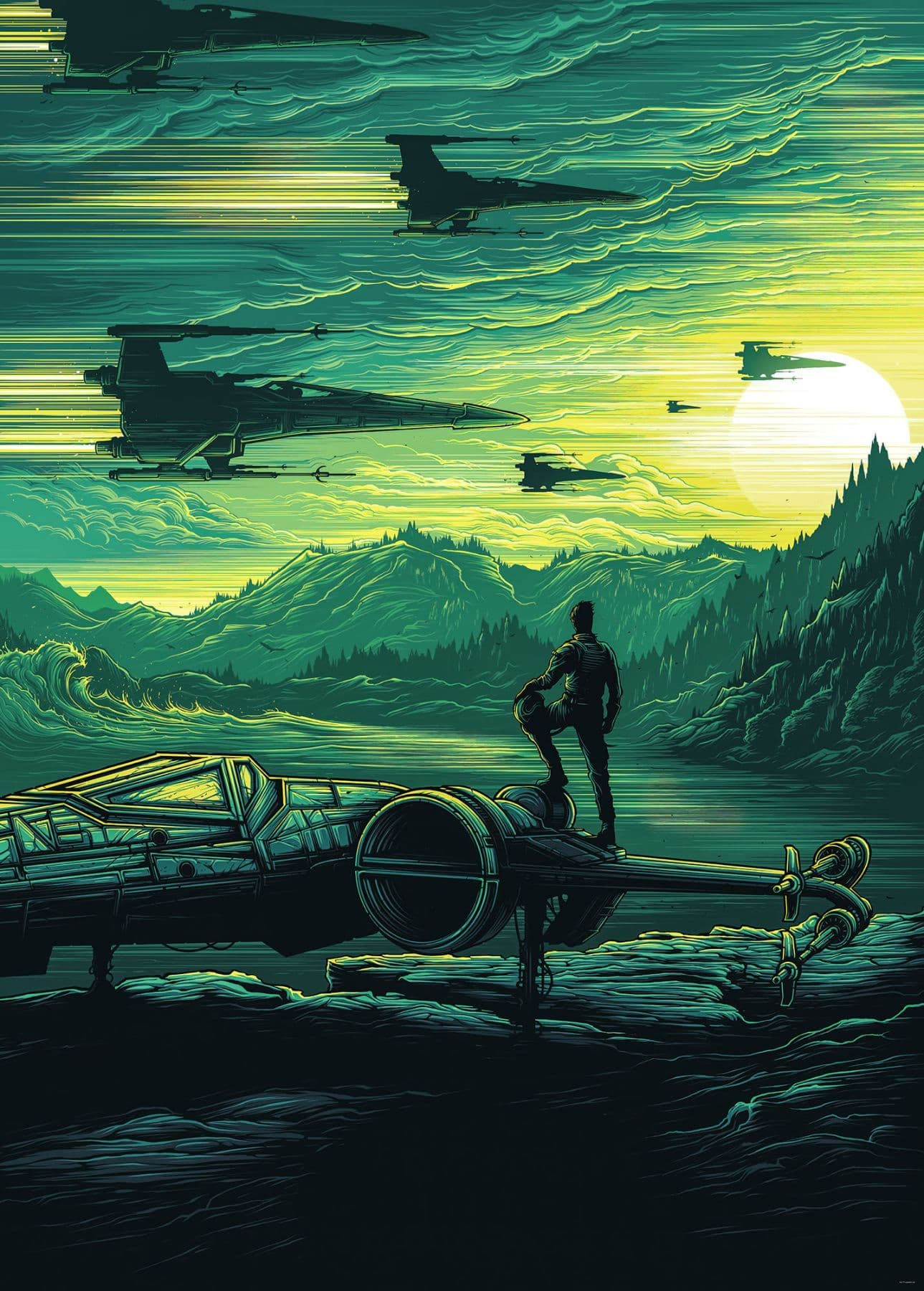 X-Wing Assault Takodana Non-Woven Wallpaper Mural Star Wars