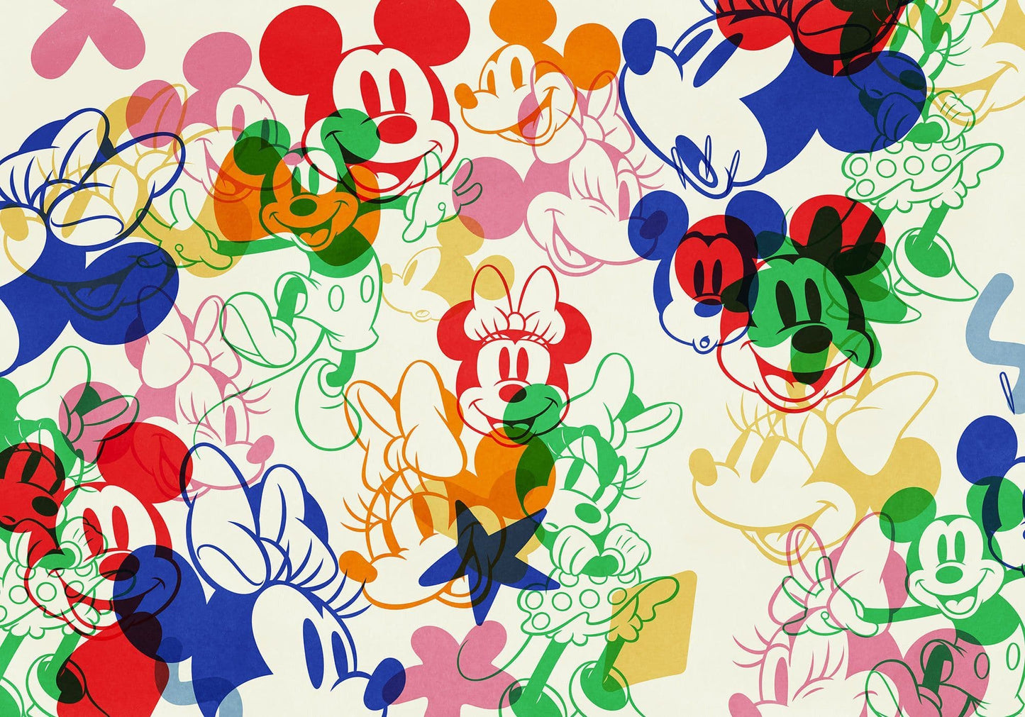 Disney Mickey Minnie Mixture Non-Woven Wallpaper Mural Disney