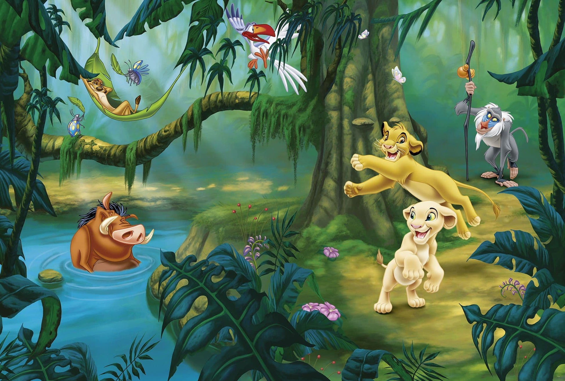 Simba and Friends Non-Woven Wall Mural