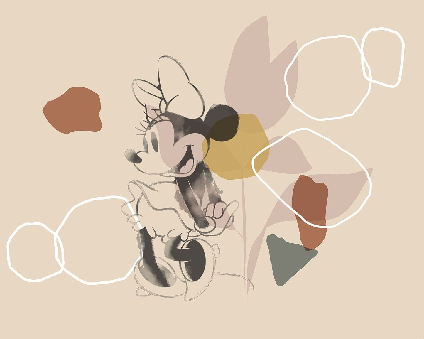 Minnie Mouse Soft Shapes nursery Non-Woven Wallpaper Mural Disney
