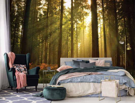 Green forest Scene Non-woven Photo Wallpaper