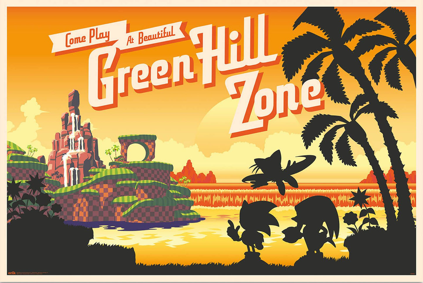 Sonic Green Hill Zone Poster Sonic the Hedgehog