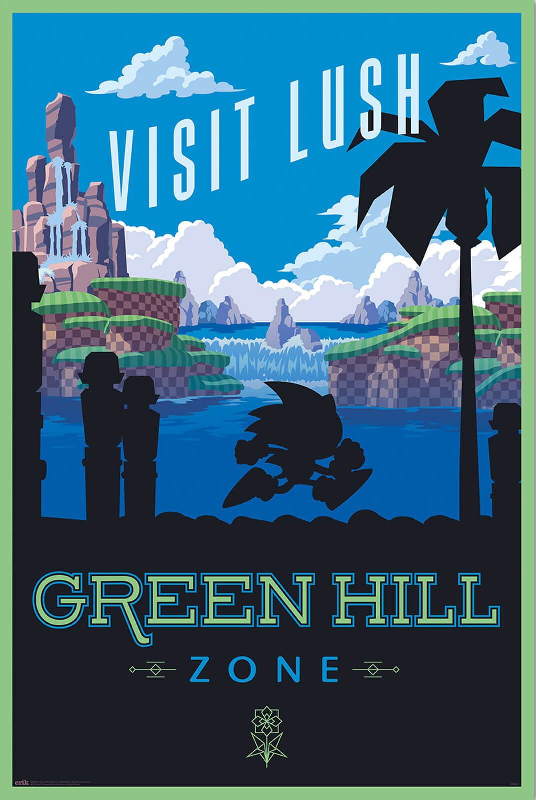 Sonic Visit Lush Green Hill Zone Poster Sonic the Hedgehog