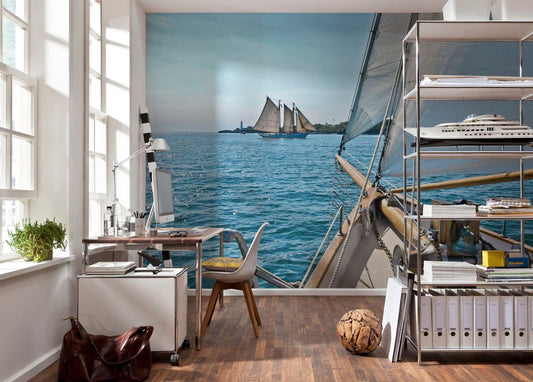 Sailing Boat on The Sea Living Room Photo Wallpaper National Geographic