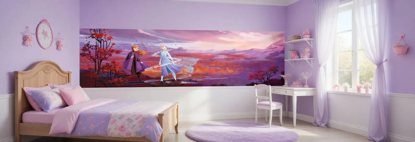 Disney Frozen "Snow Queen Elsa and Anna" Panoramic Photo Wallpaper (W x H) 368cm x 127cm (144" x 50")